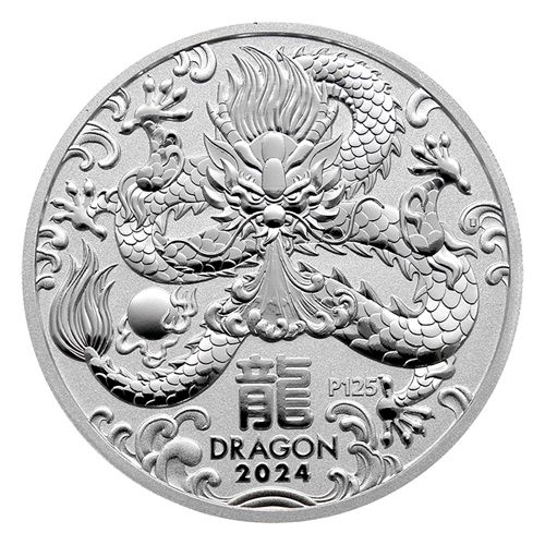 2 oz Strieborná minca rok Draka 2024 Lunárna séria III